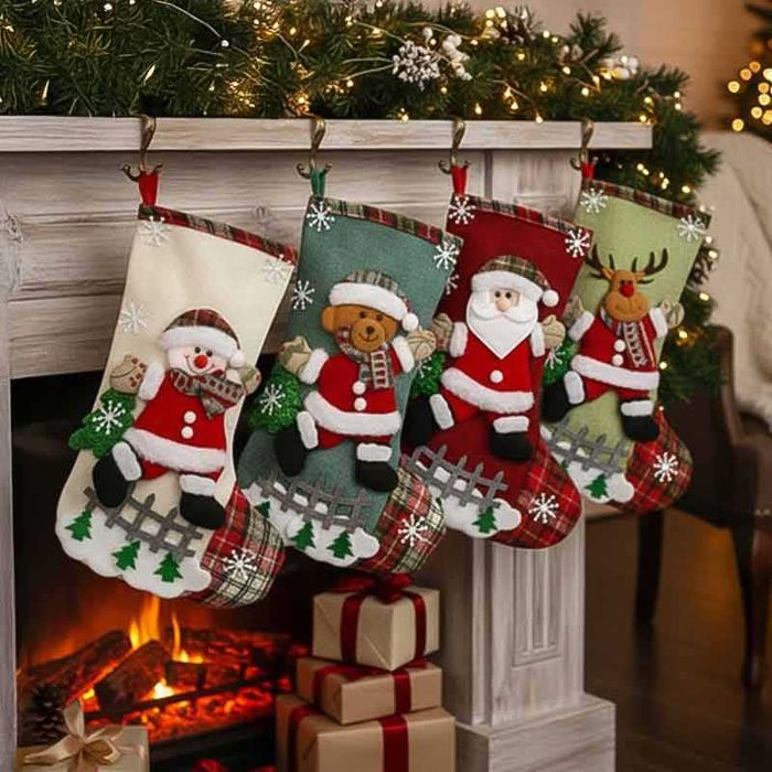 Коледни чорапи за камина – декоративни 4 бр., Ruhhy