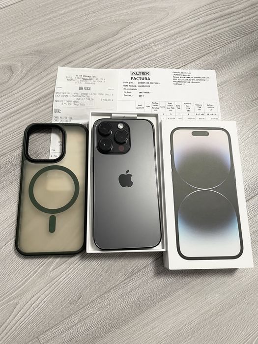 iPhone 14 PRO 128Gb Space Black, Factura, Neverlock, Full box