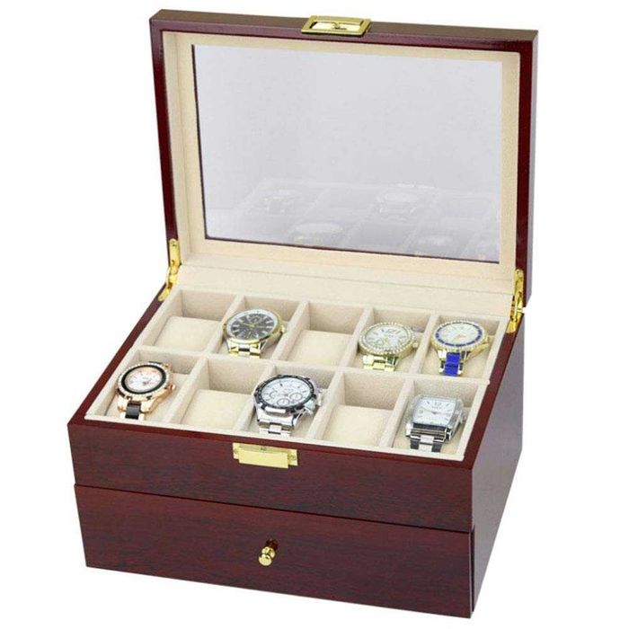 Cutie Caseta Depozitare pentru 20 Ceasuri lemn – cadoul ideal. SIGILAT