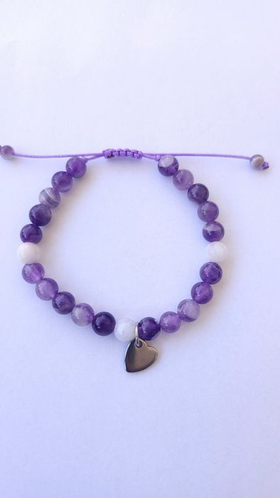 Set brățări ametist si onix alb