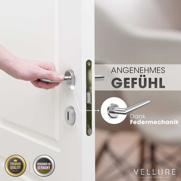 Set manere usa interior Vellure, material inox mat