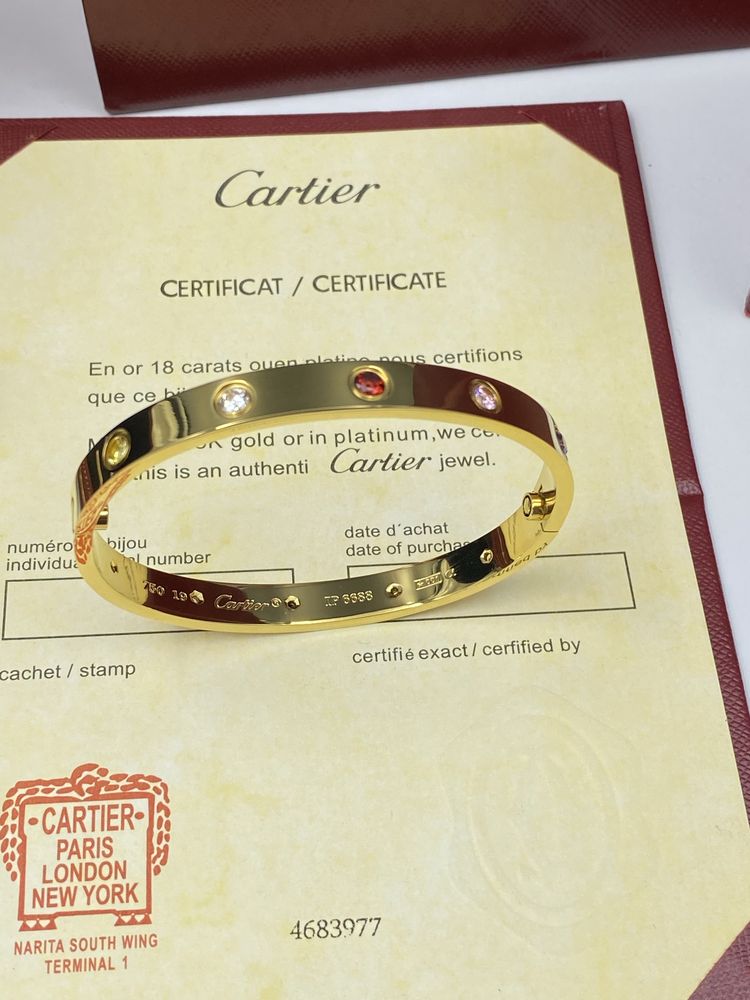 Brățară Cartier Love - unisex - 10 Diamonds 19 Gold 750 Full Box