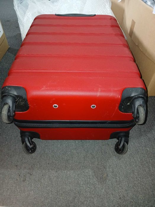 Troler COOLIFE de 67 x 46 x 26 cm, carcasa dura, 4 roti, rosu