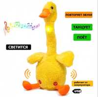 Музыкальная игрушка интерактивная танцующий мягкая утка повторюшка