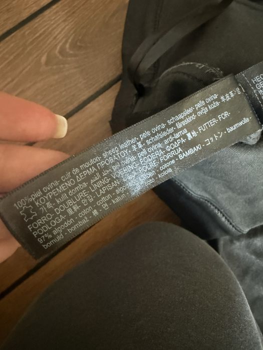 Pantaloni din piele naturala Massimo Dutti 36