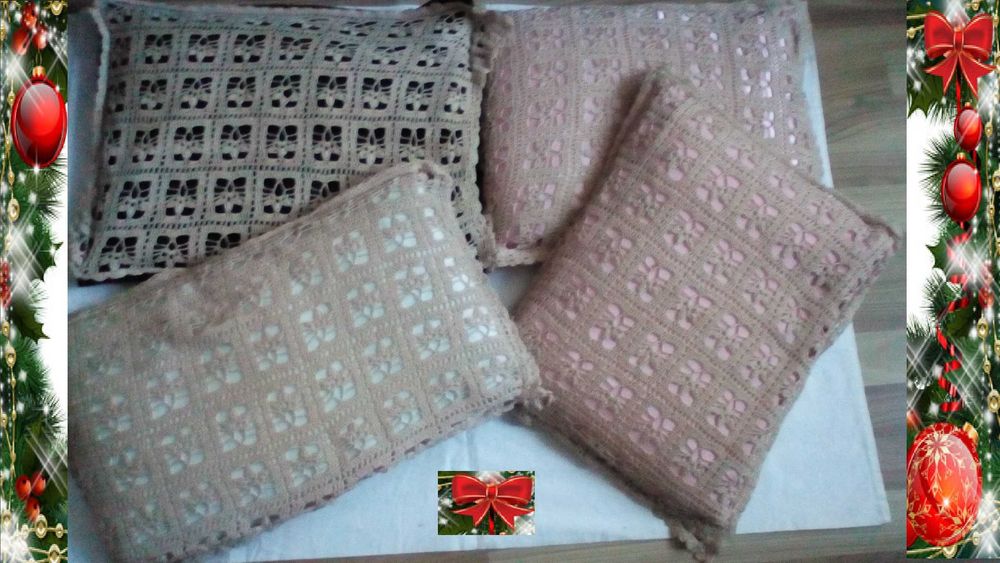 Декоративни Възглавници с Дантела Бродерия Плетени Възглавници