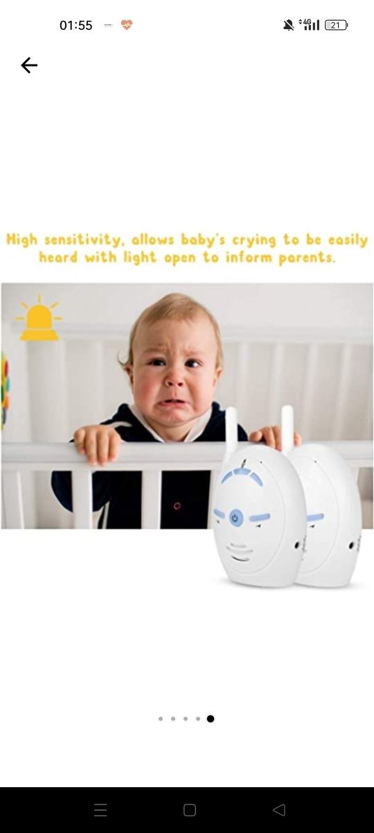 Monitor audio pentru bebelusi cu 2 unitati