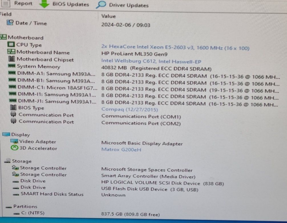 vand Server Hp ProLiant ML350 Gen 9..2 x Hexa Core..128 Gb DDR4