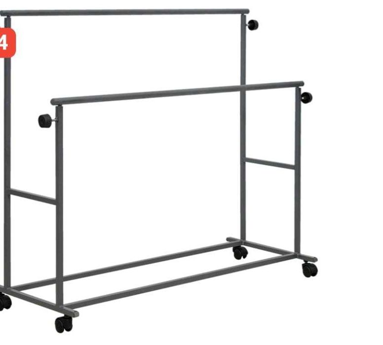 Вешалка гардеробная, двойная (на колесах)