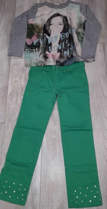 Блузка ZARA и дънки Gymboree за ръст 128