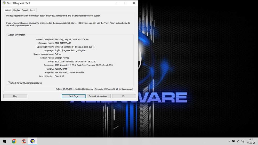 Vand Notebook Dell AMD/4GB DDR3/HDD500GB/AMD HD4250/WiFi/W10 la 200lei