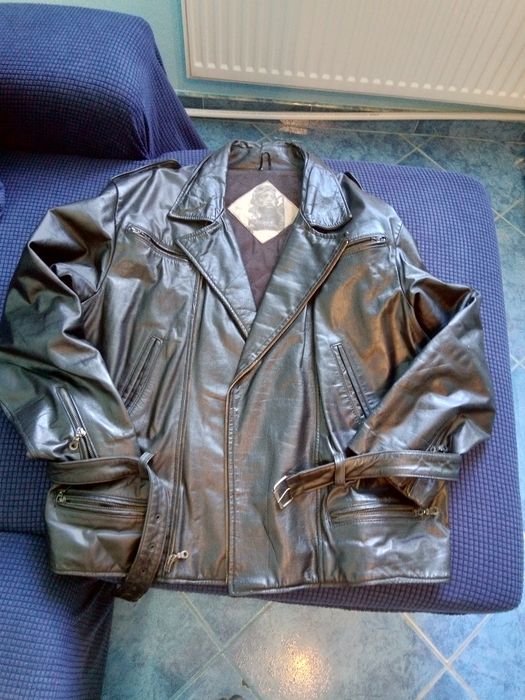 geaca de piele maron mărimea 56
