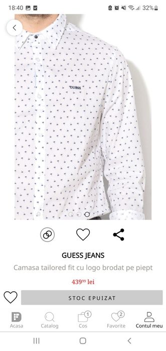 Camasa barbat Guess slim Fit Noua marime M ( merge si S)