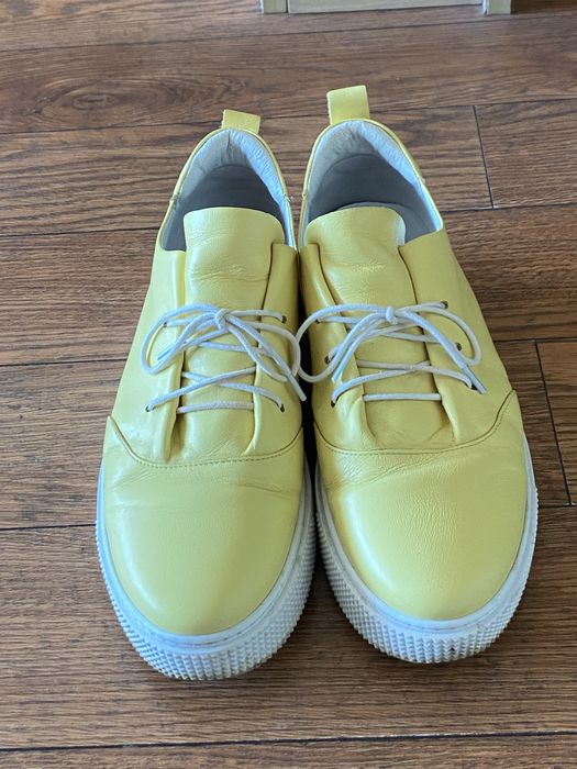 Жълти кецове Bianki от естествена кожа 41