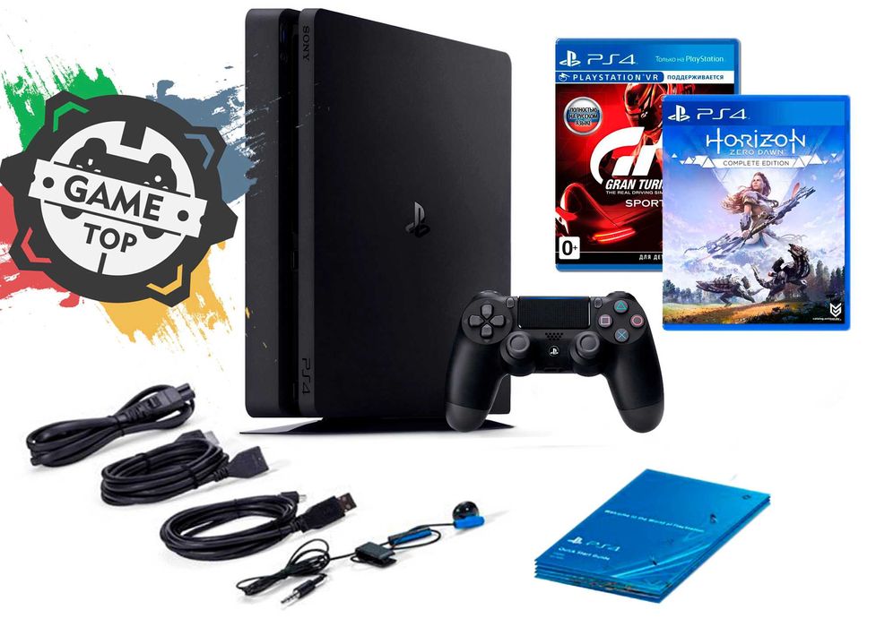 Sony PlayStation 4 Slim 500GB + Horizon Zero Dawn + Gran Turismo Sport