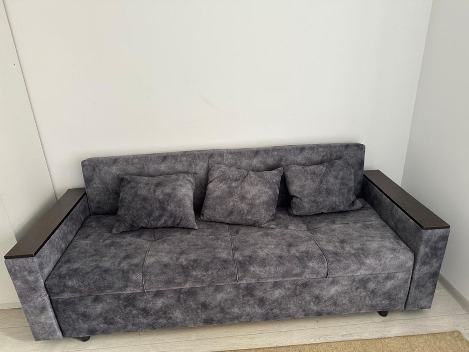Диван, выдвижной, серого цвета