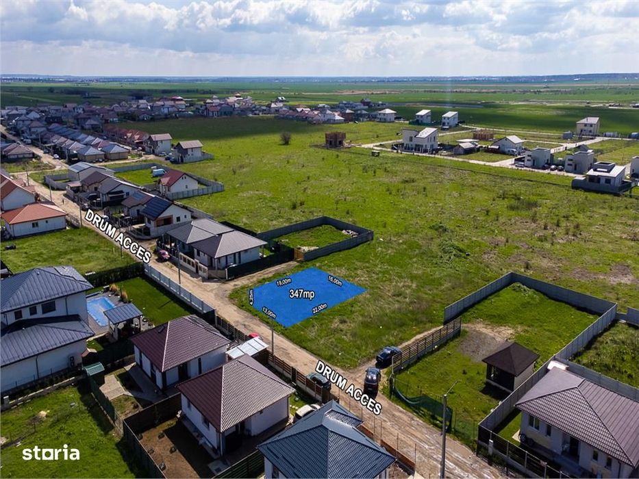 Berceni Sf Ana ,Teren Intravilan 347 Mp,Stb 3 Min,Deschidere 17 M