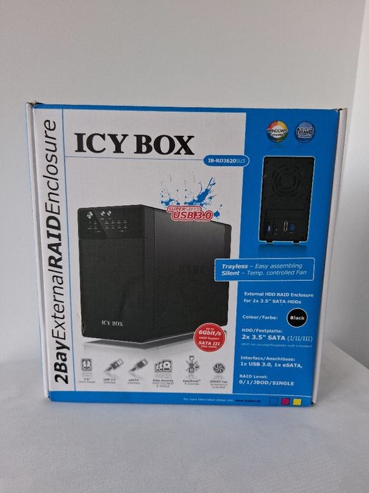 Sigilata Carcasa rack 2 bay hdd sata 3.5" usb Icybox raid 1.0.jbod