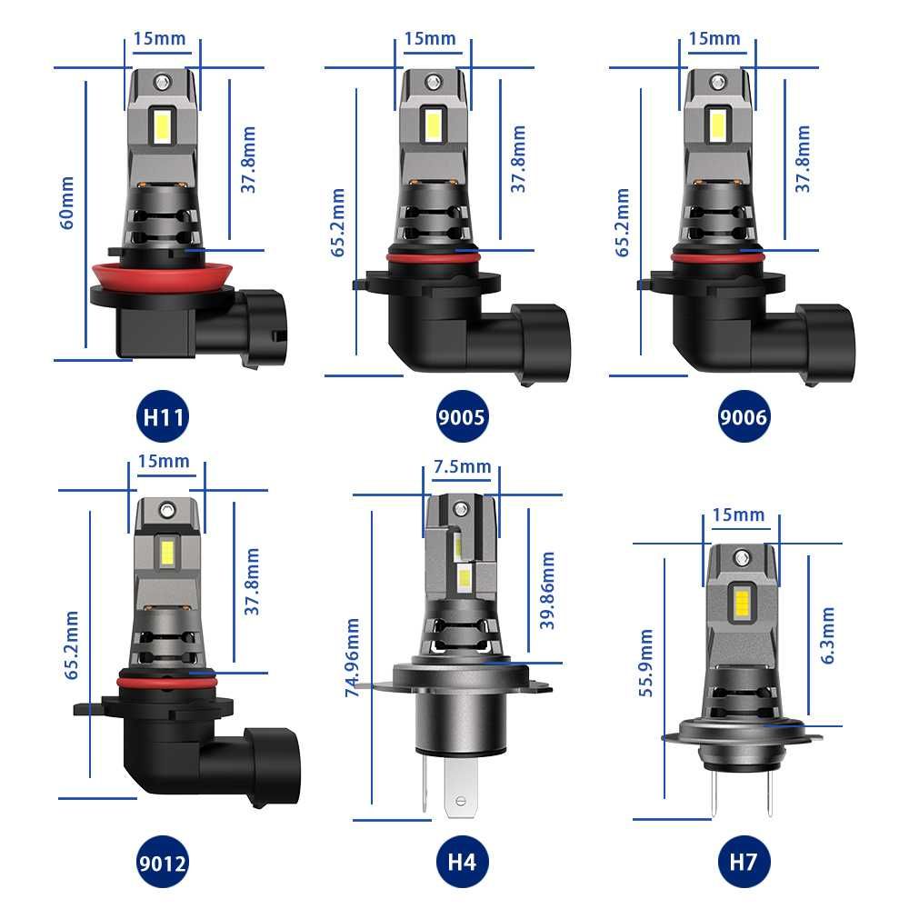 PRET REDUS  Bec LED auto plug & play H1 H3 H7 H8 H11 HB4 H4 bixenon