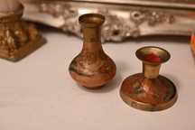 DN146 Set de 2 obiecte alama cloisonne sfesnic si vaza 7 si 10 cm