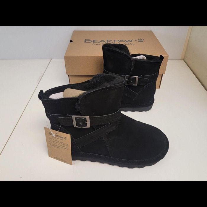 BEARPAW® боти Emersyn 41 Wide номер черни и винено червени
