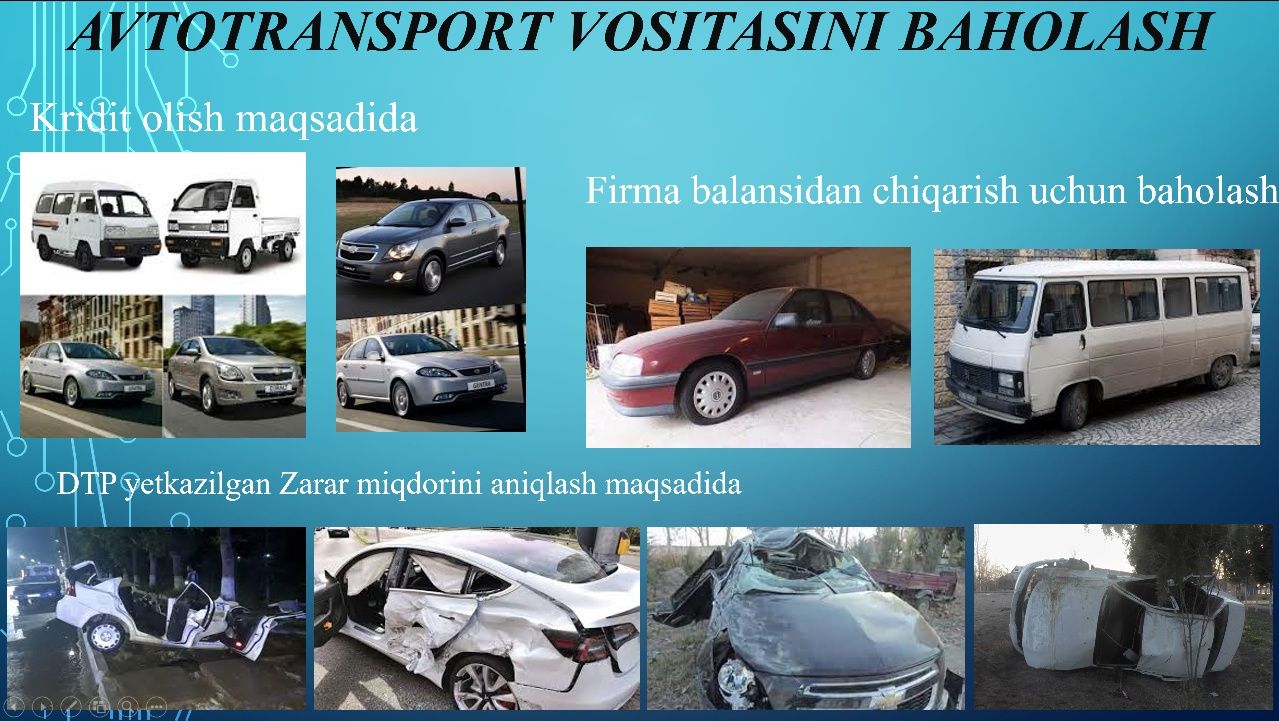 Sifatli, ishonchli va mukammal baholash xizmatimni taklif qilaman
