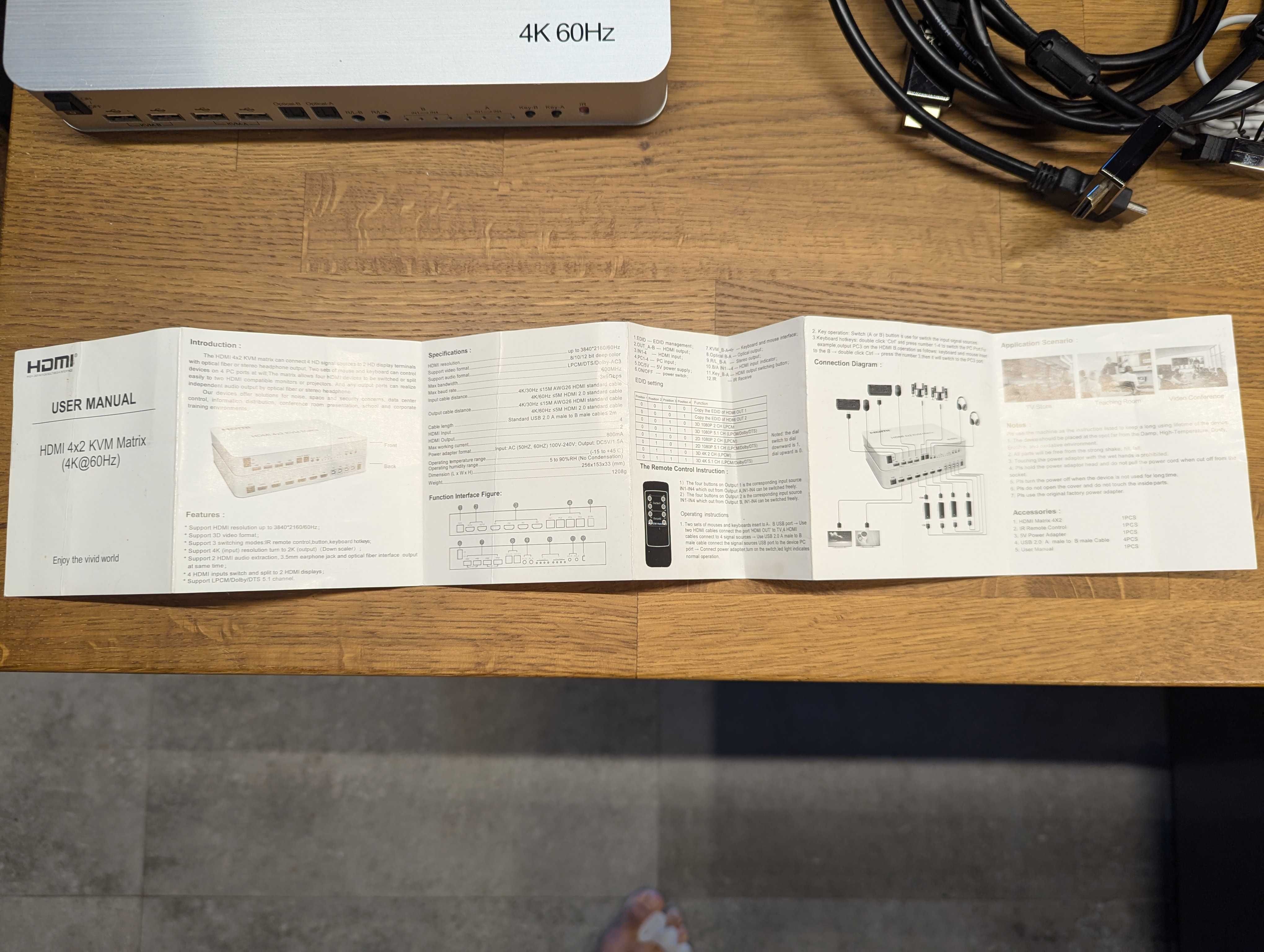 HDMI 4x2 KVM суич, 60Mhz