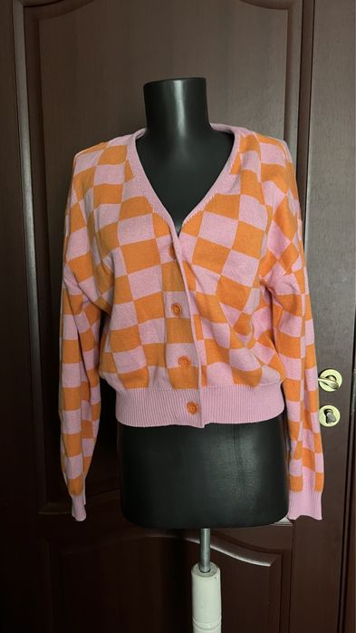 Cardigan colorat scurt si larg