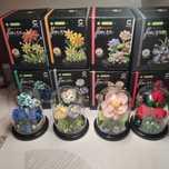 Set construcție tip LEGO floare expoziție
