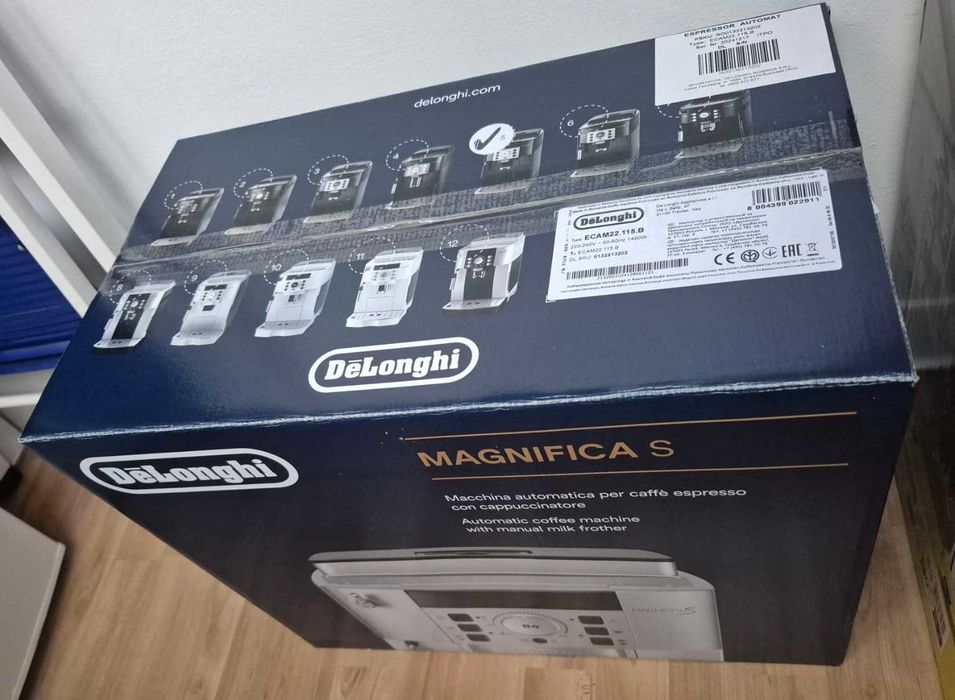 Espressor automat DELONGHI ECAM22.115.B, 1.8l, 1450W, 15 bar