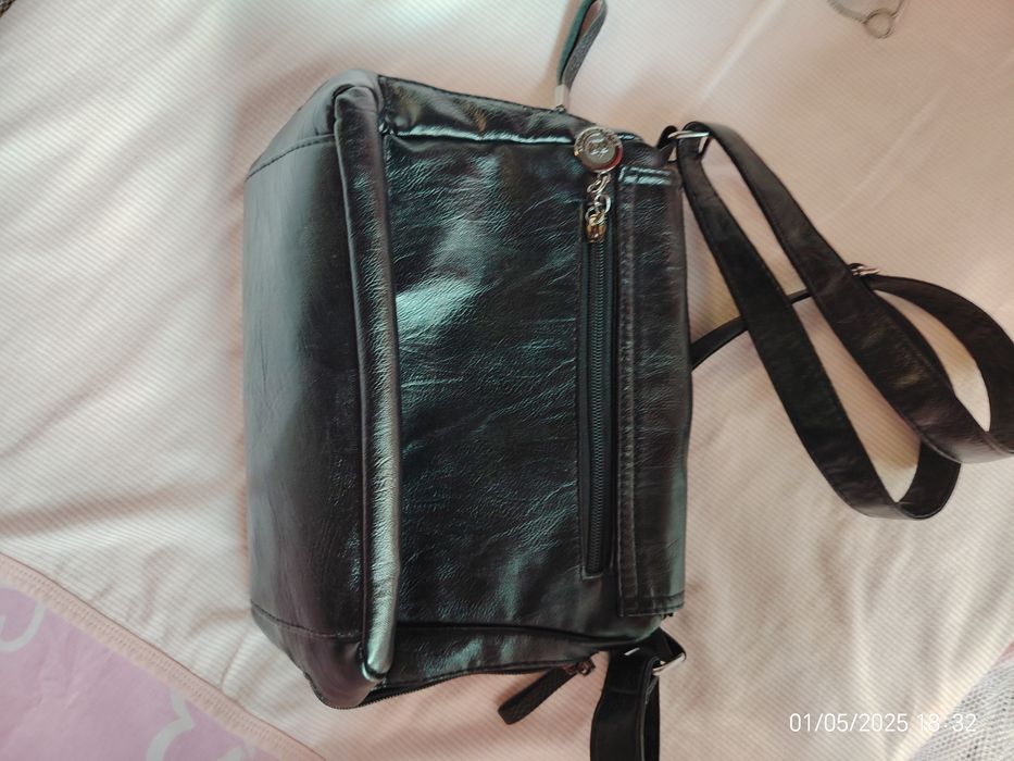 Модна мека чанта за рамо от телешка кожа