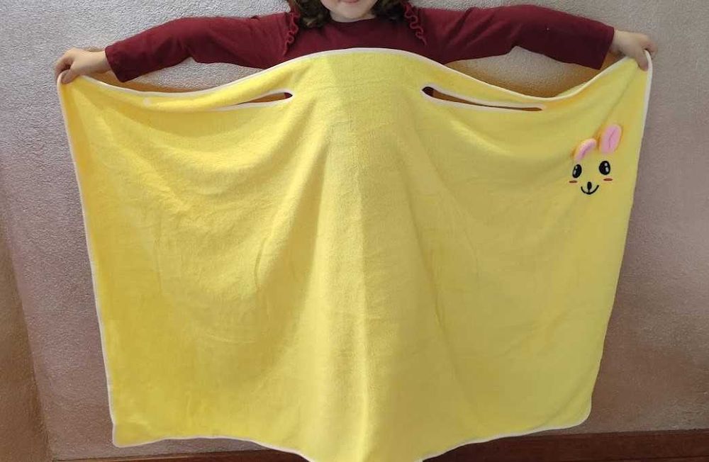 Prosop/păturică tip rochiță, material pufos, diverse culori, 6-14 ani