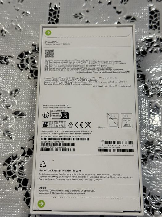 Iphone 17 pro 256gb  Deep Blue