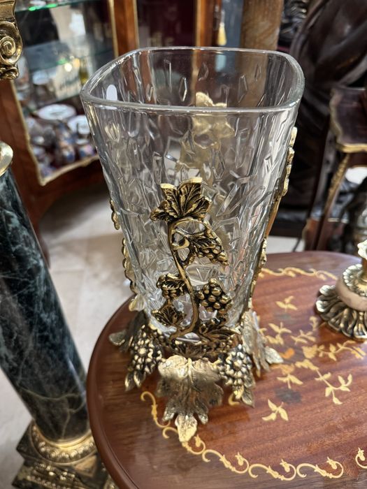 Suport din bronz masiv- vas cristal