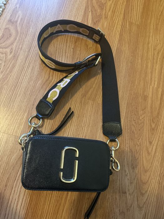 Geanta Marc Jacobs, Crossbody 100% piele, model snapshot, negra