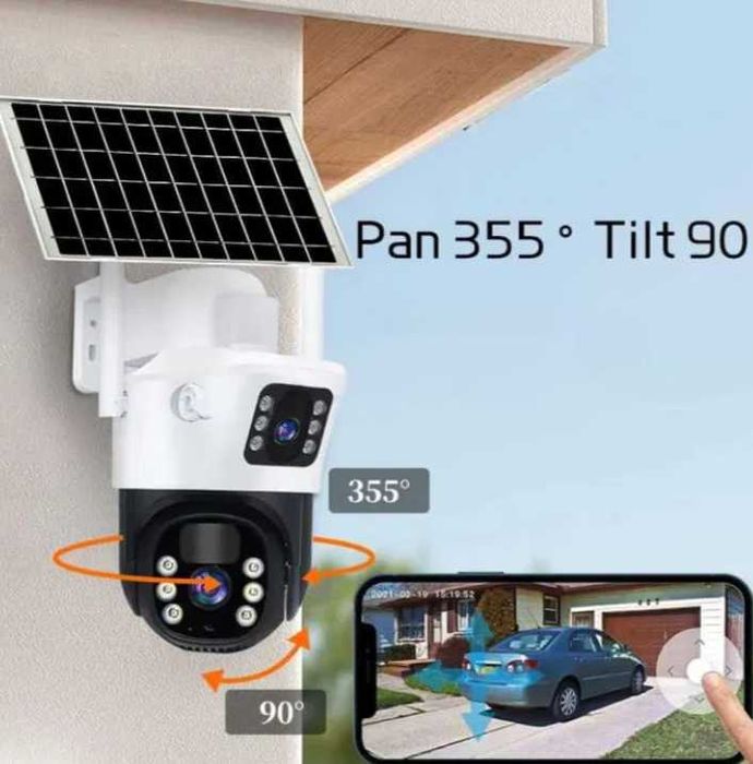 Cameră dubla, duala cartela sim 4G IR fără fir Alarma microfon V380