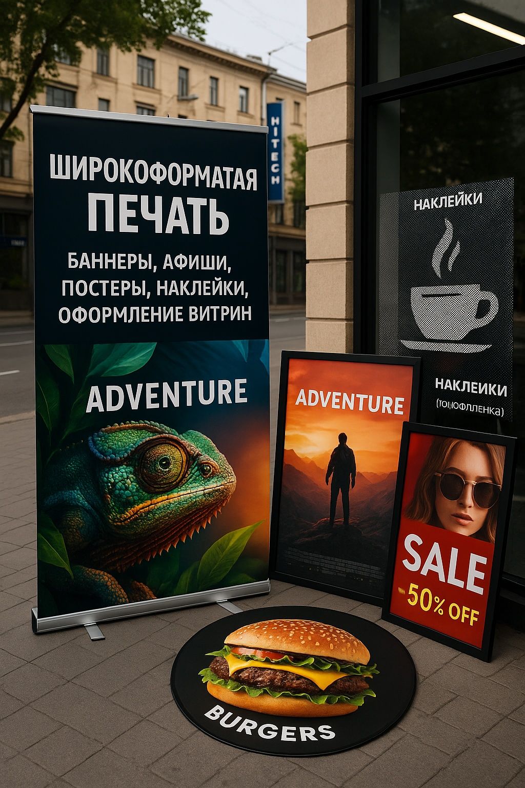 Широкоформатная печать | Баннеры, афиши, наклейки, витрины