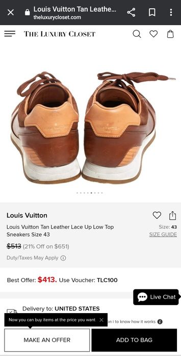 Sneakers Louis Vuitton -  Tan Leather Lac