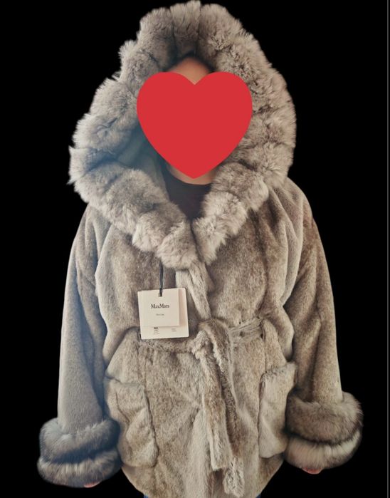 Луксозно палто от естествен косъм лисица – Max Mara