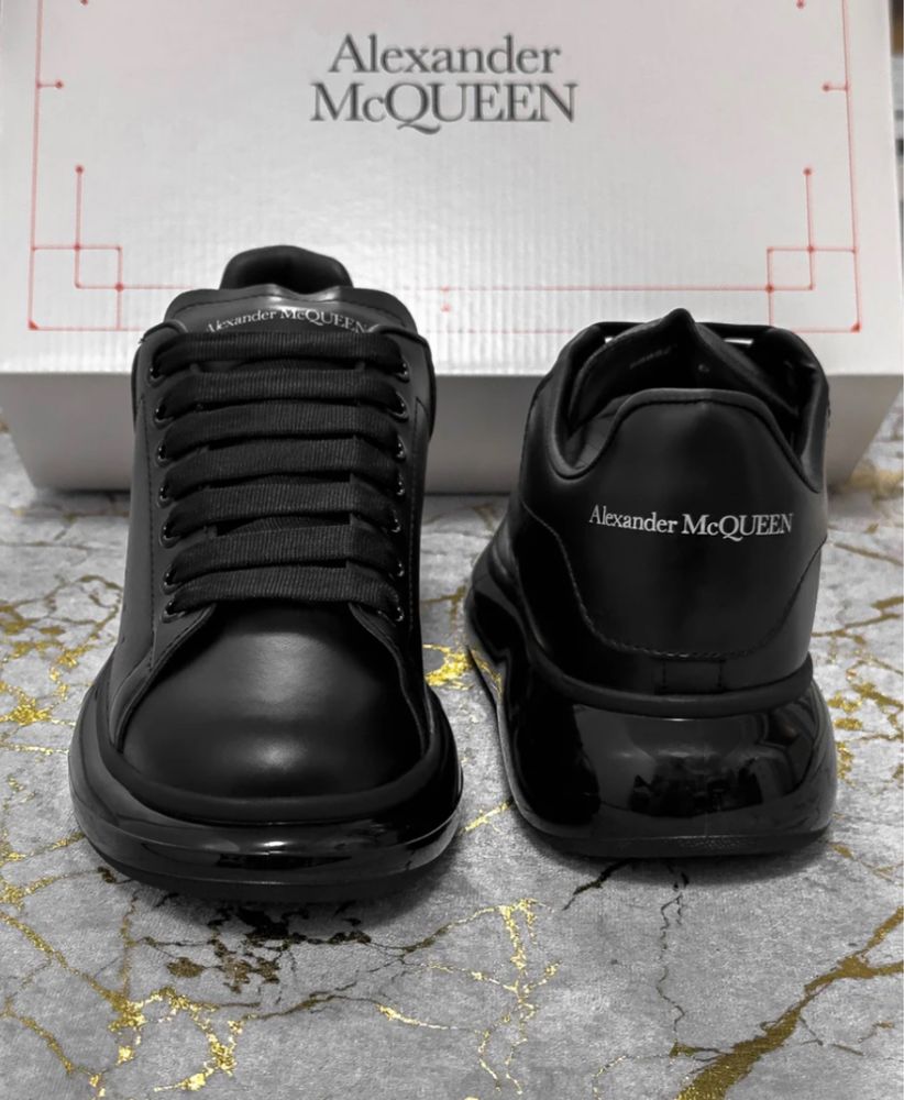 Adidasi Alexander Mcqueen black negru piele naturala