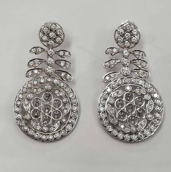 Cercei din aur alb 18k, cu diamante naturale, CAU209