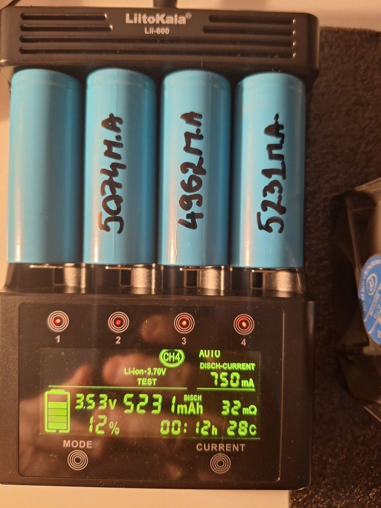 10 Celule 26650, 5000mah nominal testate individual!