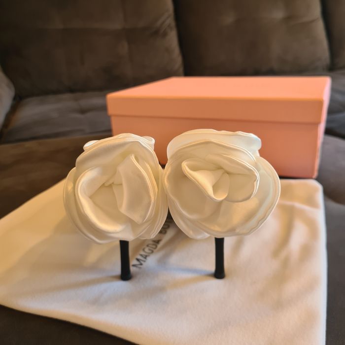 Sandale Magda Butrym - 11 cm/black satin, piele naturala/size 38,39