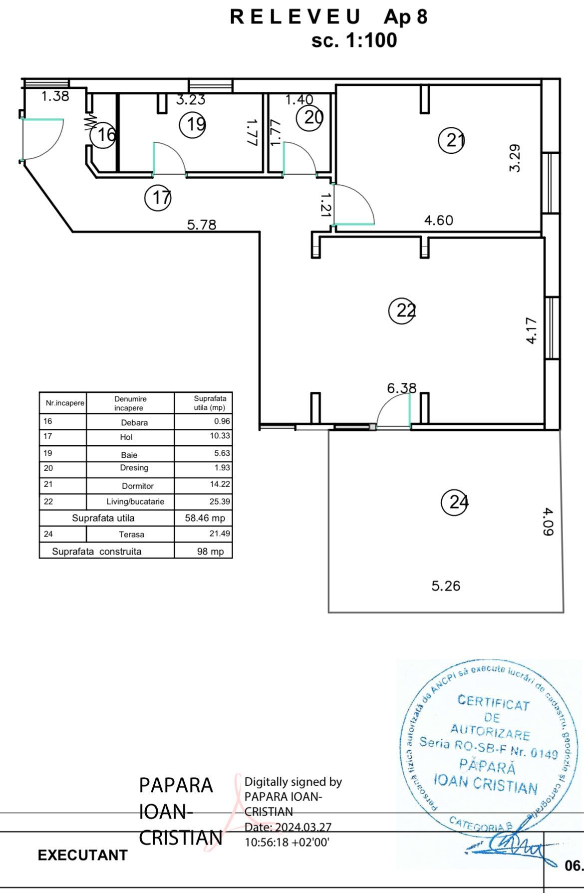 Apartament Două Camere Terasa 15m2 în Centrul Istoric