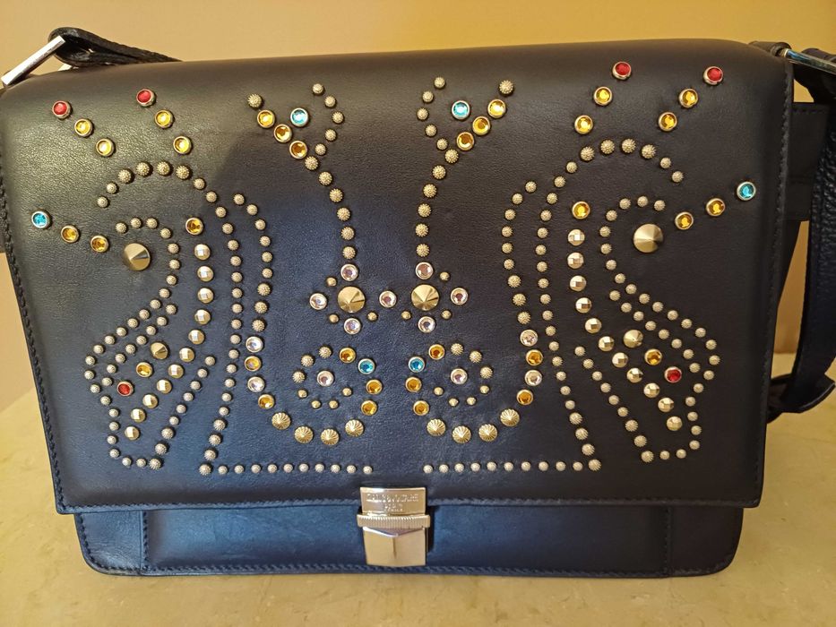 Geanta piele bleumarin Zadig & Voltaire