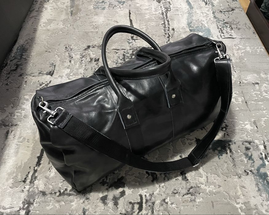 Geanta de voiaj din piele naturala pt voiaj/transport/sala negru/black