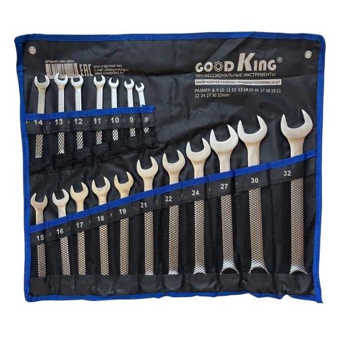 Комплект гаечни ключове 6-32mm 18 части GOODKING KRN-10018