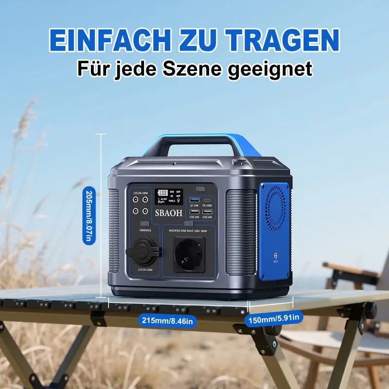 Захранваща Станция Преносима SBAOH 300W/296Wh – Соларен Генератор