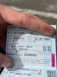 Vand bilet la cu se șeta Bucuresti -Cluj 01.04.2024