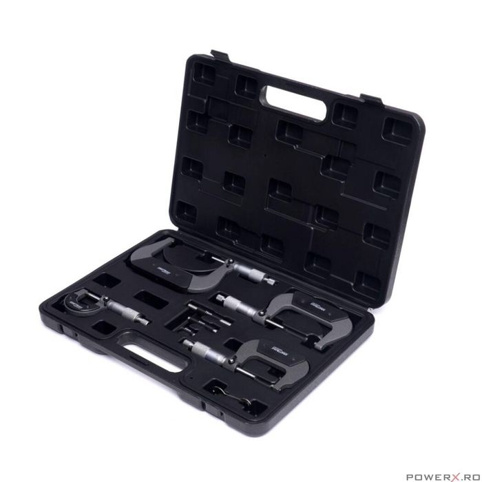 Set micrometru mecanic, 0-100 mm, 8 piese, Kraft